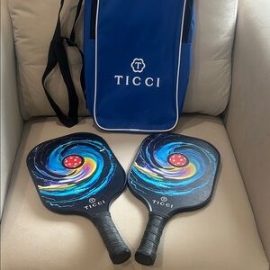 Ticci Blue Pickleball Paddle Set with Carry Bag